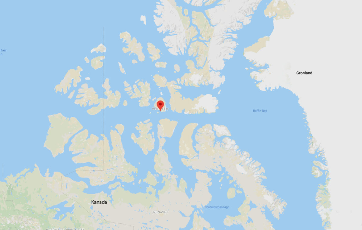 Kartenaussicht mit Lage der Resolute Bay